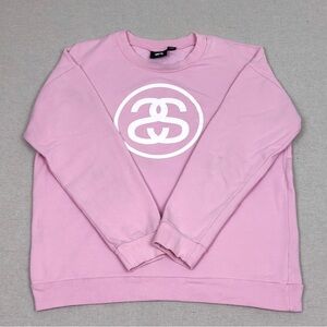 Stussy Women’s Pink Crewneck Sweater Long sleeve USA